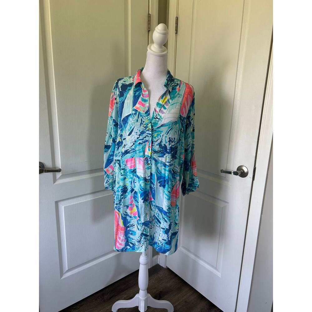 Lilly Pulitzer Resort-Ready Rayon Beach Dress, Size S, with Pockets. - Picture 4 of 10